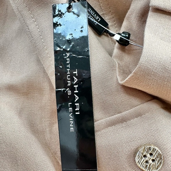 Tahari New Linen Rayon Jacket Button Front 4 Patch Pockets Lined Size 10 - Picture 13 of 15